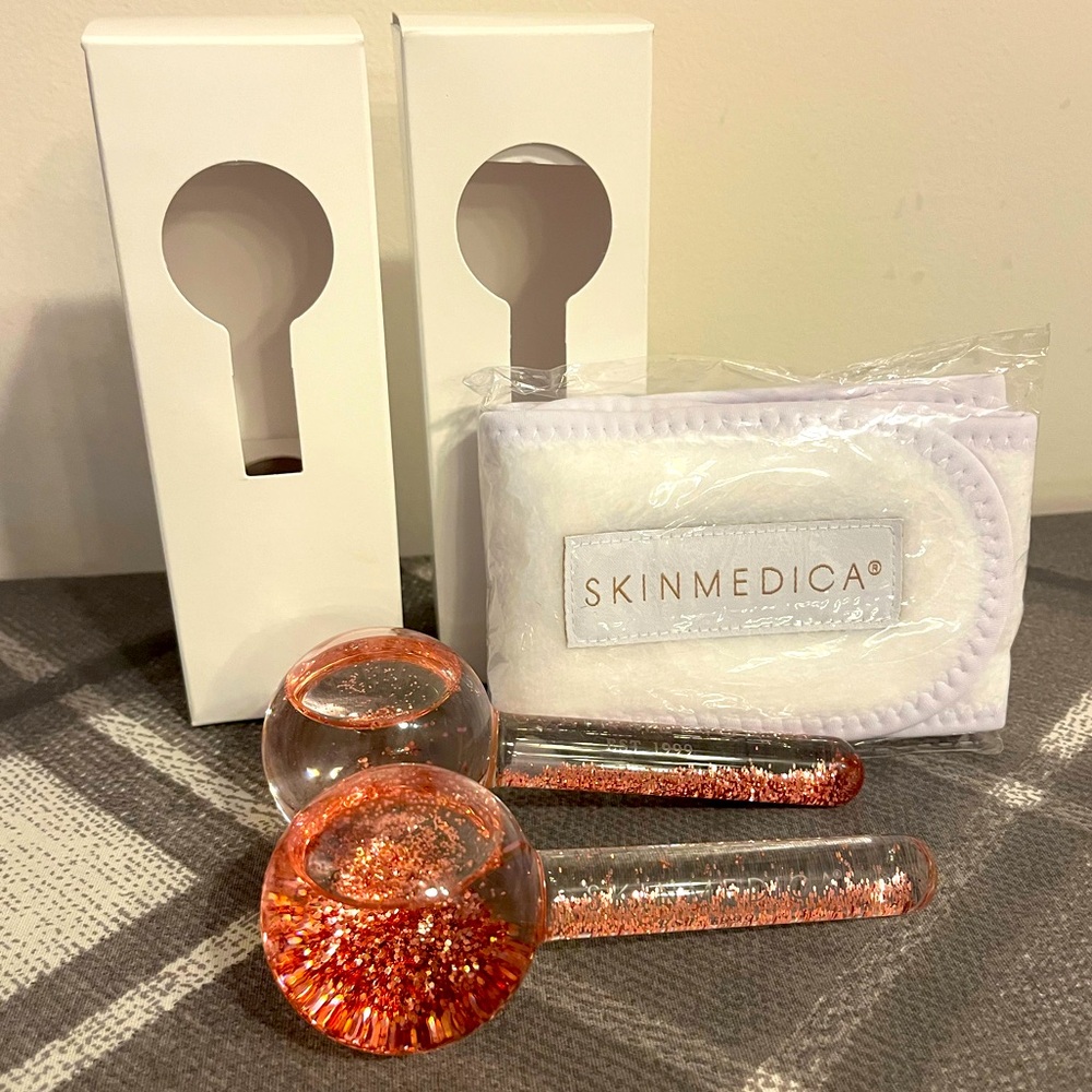 SkinMedica Cooling Spheres Facial Massage Orbs & Spa Headband New